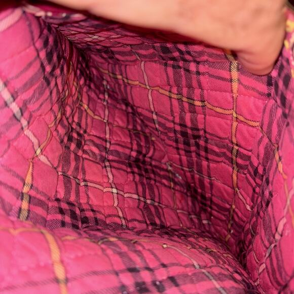 Vera Bradley Large Tote And Pencil Pouch Raspberry Paisley Pattern - Picture 6 of 11